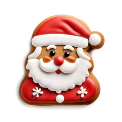 Santa Claus cookie isolated on white background