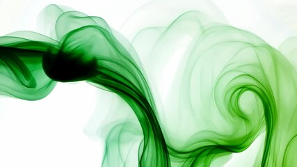 Aufkleber - Abstract green smoke on white background, flowing pattern. Artistic design and creativity concept