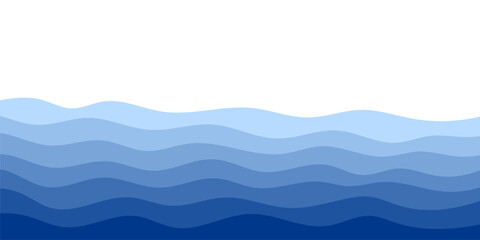 Background vector illustration of blue ocean wave layers