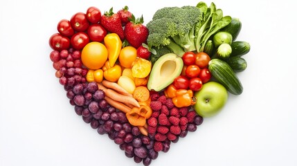 Wall Mural - Eat heart-healthy foods to protect your heart. Choose a diet low in cholesterol and eat plenty of fruits and vegetables to keep your heart healthy.