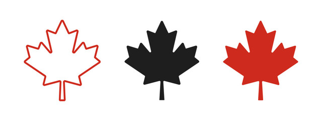 maple leaf icon. canada flag sign. red maple leaves vector illustration. national canadian emblem. a