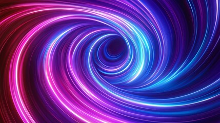 neon light effect with glowing lines. it has a round abstract frame spinning with energy. the cosmic
