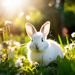 easter bunny in the grass