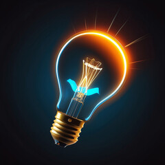 Glowing light bulb fuels ideas of innovation