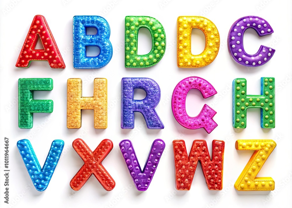 Colorful ABC Clip Art Collection for Educational Purposes and Creative ...