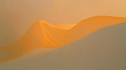 Wall Mural - Waves of warm toned sand stretch across a tranquil landscape during golden hour