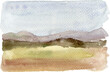 © Tiana_Geo - Watercolor painting of abstract mountains. Hand painted landscape illustration for wedding design. Watercolor abstract background for poster, flyer, greeting card