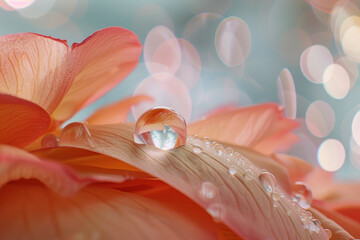 A close up of a flower with a drop of water on it