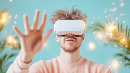 Canvas Print - An entrepreneur using virtual reality technology to prototype a new product, showcasing the power of emerging technologies in product development.