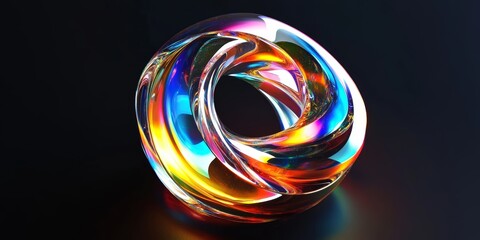 Iridescent background crystal glass abstract shape