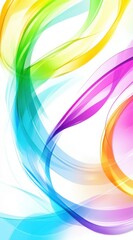 Wall Mural - Colorful abstract  background with flowing wavy lines and a sprinkling of sparkling light effects