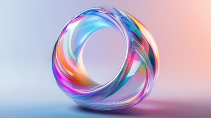 Iridescent background crystal glass abstract shape