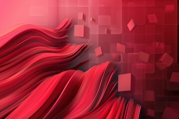 Canvas Print - A red background with a white frame, generative ai image