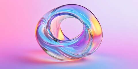 Iridescent background crystal glass abstract shape