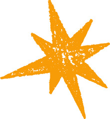 Wall Mural - star shape. abstract pencil and crayon kids drawing. spiky geometric element. hand drawn rough edge 