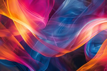 Poster - Vibrant abstract artwork featuring swirling colors and shapes in a dynamic composition that evokes movement and emotion