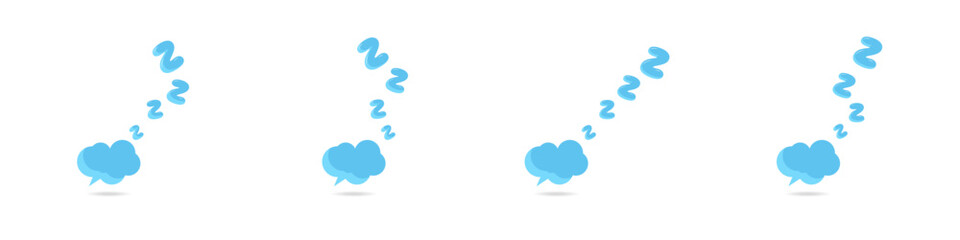 Wall Mural - speech bubble vector icon. sleepy message bubble icon. a thought in a dream. letters sign sleep vect