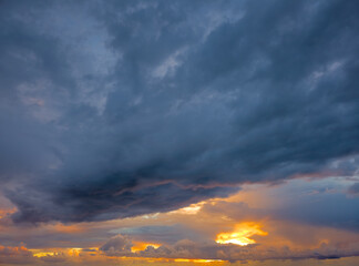 Wall Mural - sunset cloudy sky background overlay. ideal for sky replacement