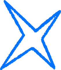Wall Mural - star shape. abstract hand drawn crayon irregular element. cartoon outline burst. paper cut spiky geo