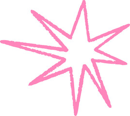 Wall Mural - star shape. abstract hand drawn crayon irregular element. cartoon outline burst. paper cut spiky geo