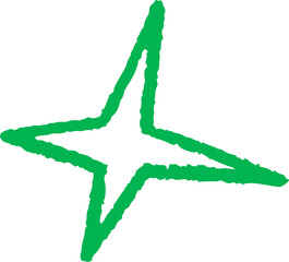 Wall Mural - star shape. abstract hand drawn crayon irregular element. cartoon outline burst. paper cut spiky geo