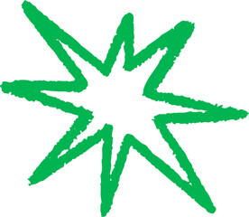 Wall Mural - star shape. abstract hand drawn crayon irregular element. cartoon outline burst. paper cut spiky geo