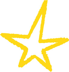 Wall Mural - star shape. abstract hand drawn crayon irregular element. cartoon outline burst. paper cut spiky geo