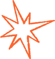 Wall Mural - star shape. abstract hand drawn crayon irregular element. cartoon outline burst. paper cut spiky geo