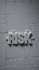 White puzzle with word risk and management managing risk