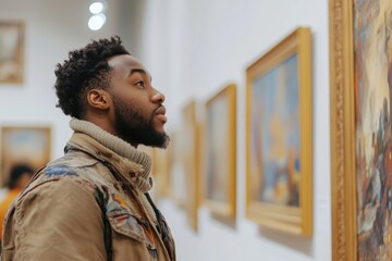 Side view portrait of handsome African-American fitness coach working in swimming pool, copy space, Generative AI