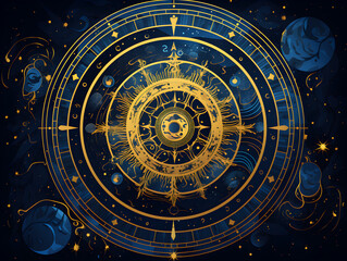 Abstract mystic astrology dark background	