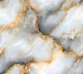 Wall Mural - Marble seamless pattern. Gray and gold marble texture. Generative AI.