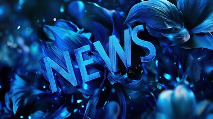 Poster - a vibrant blue background with the word 