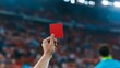 © Nazlykhan - Referee showing red card during intense soccer match in stadium