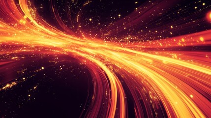 A bold composition of glowing data flow and explosion, lights, energetic backround, colorful