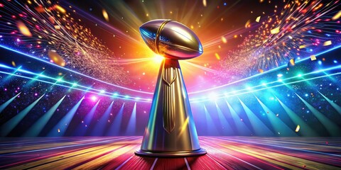 Elegant Super Bowl Trophy Vector Illustration for Sports Championship Celebrations and Designs