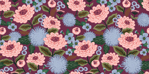 Wall Mural - Floral seamless pattern. Vector design for paper, cover, fabric, interior decor and other