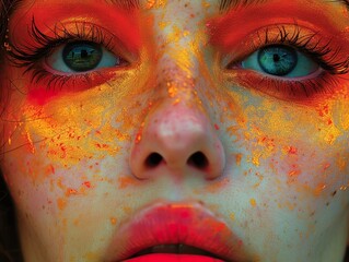 Poster - Close Up Portrait of a Woman with Dramatic Makeup