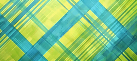 Canvas Print - Vibrant Yellow and Green Diagonal Lines Intersect to Create a Dynamic and Energetic Abstract Background with a Bold, Modern Aesthetic