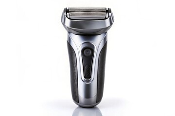 Wall Mural - Electric razor shaver isolated on a white background with perfect symmetry
