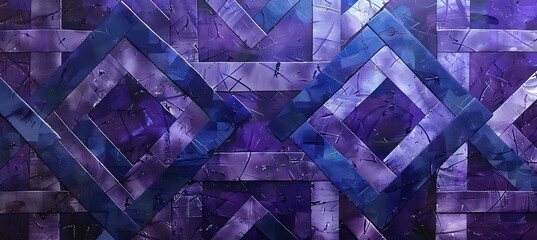 Wall Mural - Abstract Blue Geometric Pattern with Intersecting Shapes, Gradients, and Subtle Symmetry, Offering a Bold and Contemporary Backdrop Ideal for Artistic Presentations or Graphic Design Inspiration