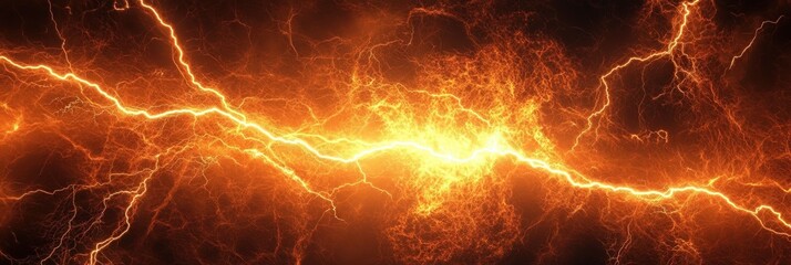 Wall Mural - orange electricity lightning