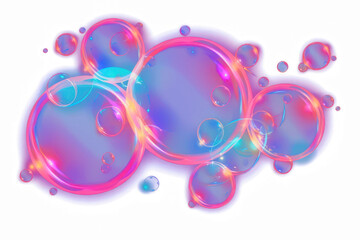 Wall Mural - PNG Isolated bubbles pattern purple night.