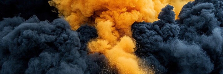 Wall Mural - yellow powder and black smoke 