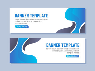 Wall Mural - Business banner template design with blue shape