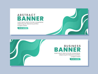 Wall Mural - Abstract green waves banner template