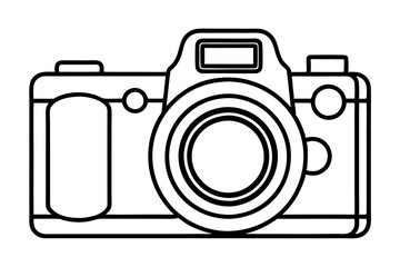 Poster - Highly Detailed DSLR Camera Vector Illustration with Buttons on White Background