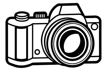 Poster - Highly Detailed DSLR Camera Vector Illustration with Buttons on White Background