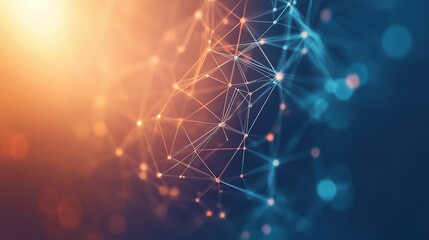 abstract connection network with vibrant colors