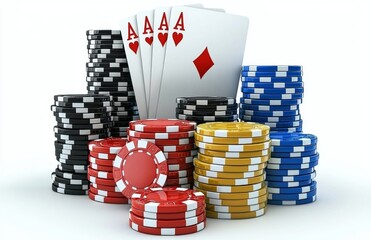 Three-of-a-kind or set poker game at a poker club.